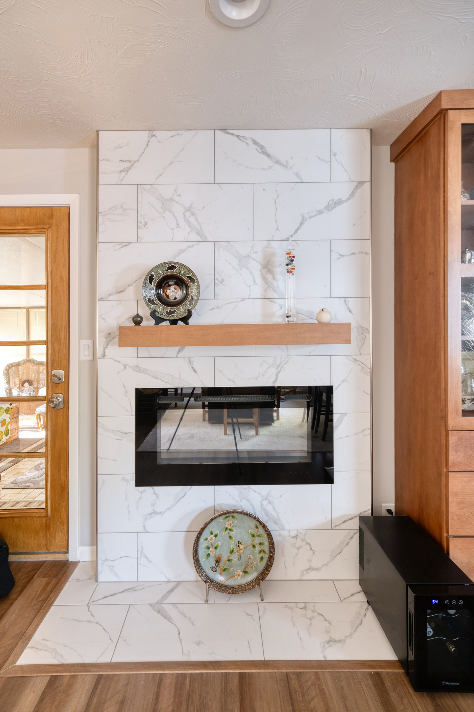 Marble hearth and chimney
