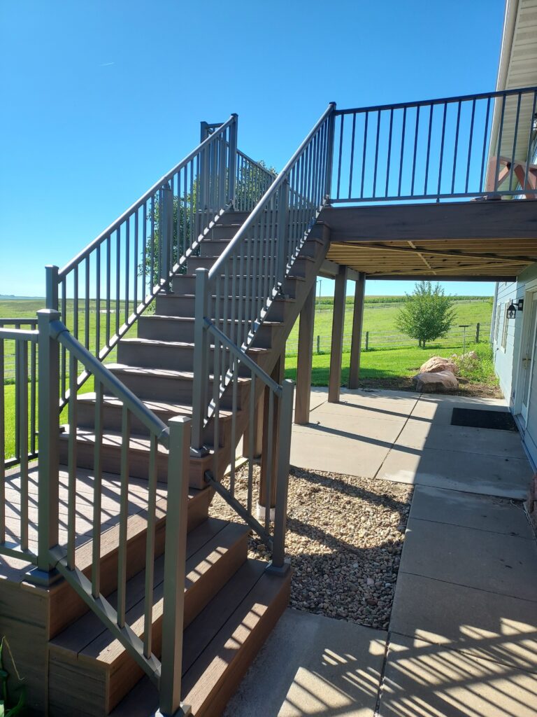 New wood deck stairs.