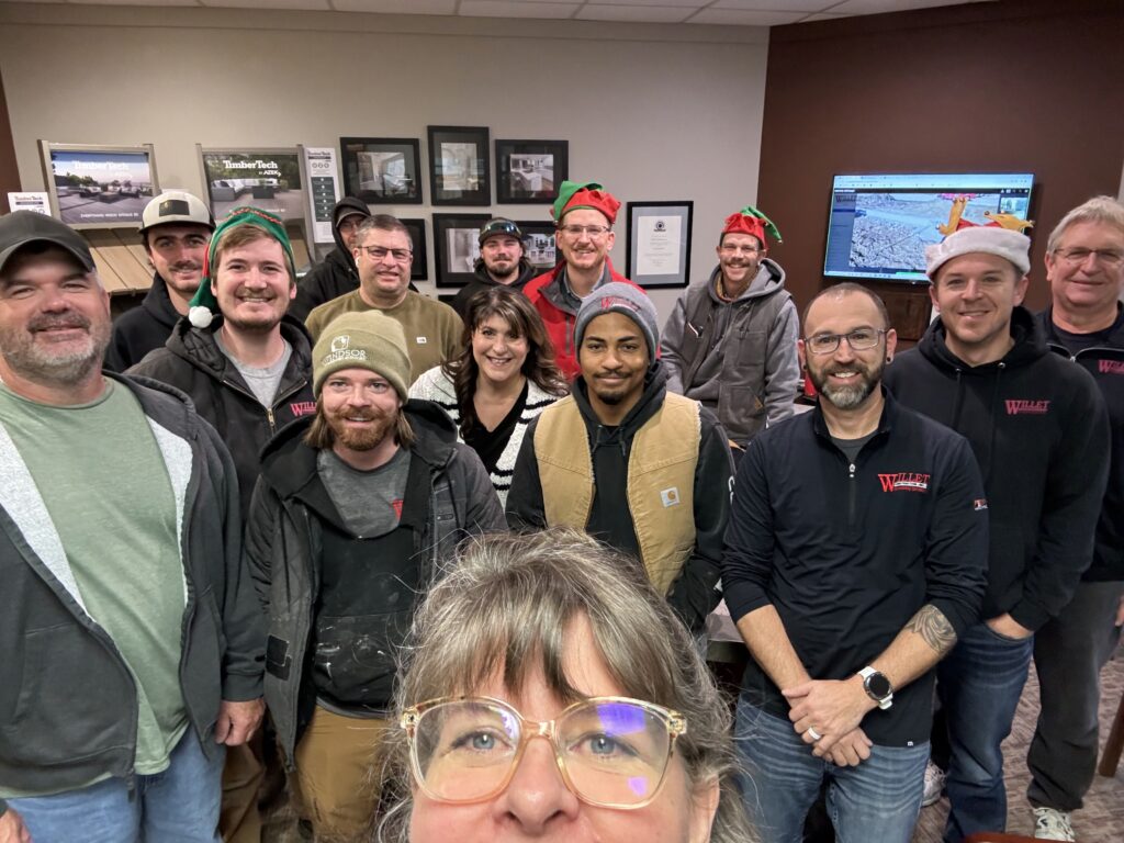 The Willet Construction team at a holiday get-together